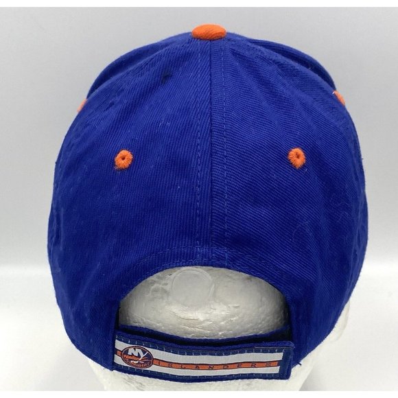 NHL New York Islanders Logo Hat Cap Hook And Loop Close Orange Blue - Picture 3 of 8